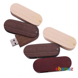 Rotate USB 2.0 Flash Drive 128 MB to 64 GB Thumb Stick Wooden